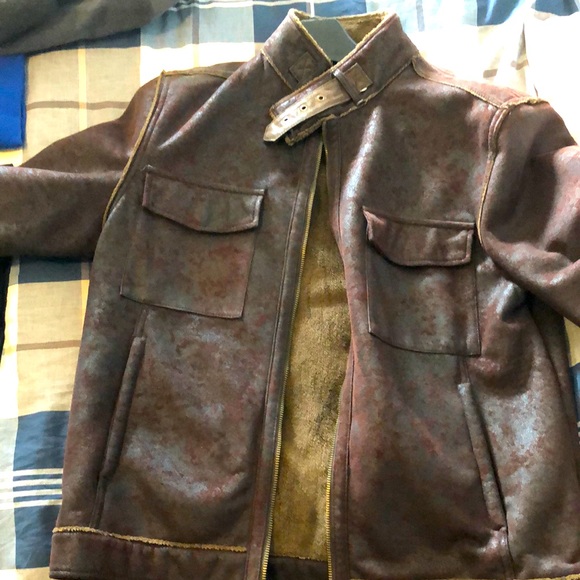 Zara size M faux leather biker jacket - Picture 1 of 3